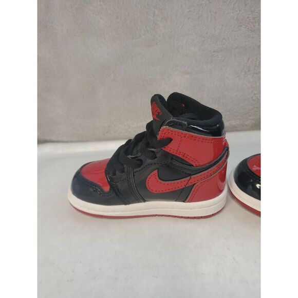 Air Jordan 1 Retro High OG TD 'Patent Bred' Infant Size 4c Uk 3.5 ( 12 Month) - Picture 15 of 16